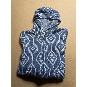 Ariat Aztec Print Full Zip Hoodie Blue White Womens‎ Size S/P
